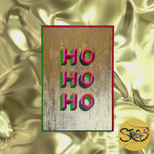 “HO HO HO” Hand-Painted Sign