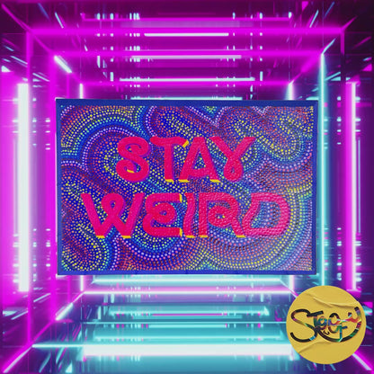 "Stay Weird" Hand-Painted Sign