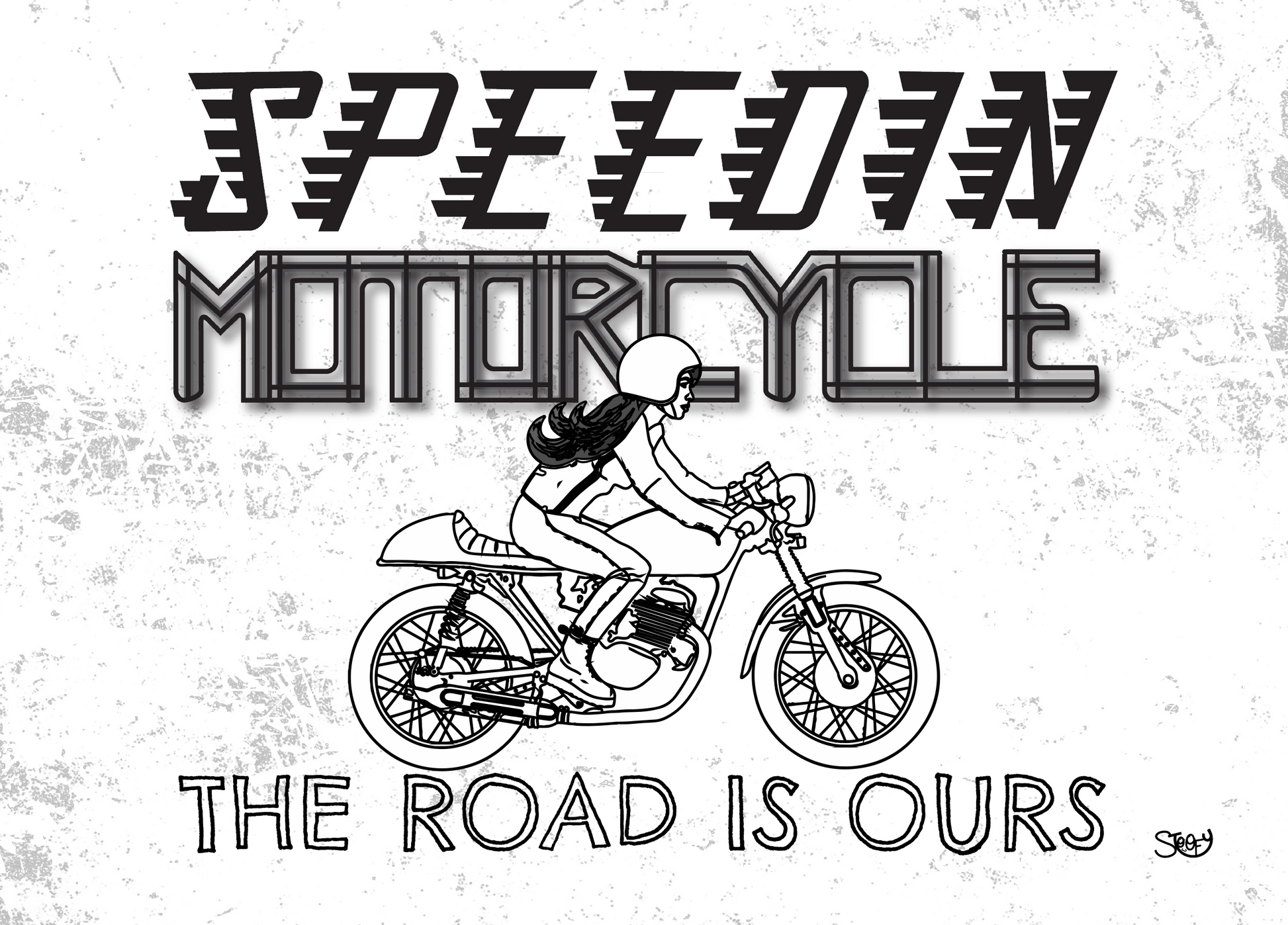Speedin’ Motorcycle Print - The SToOFy Store